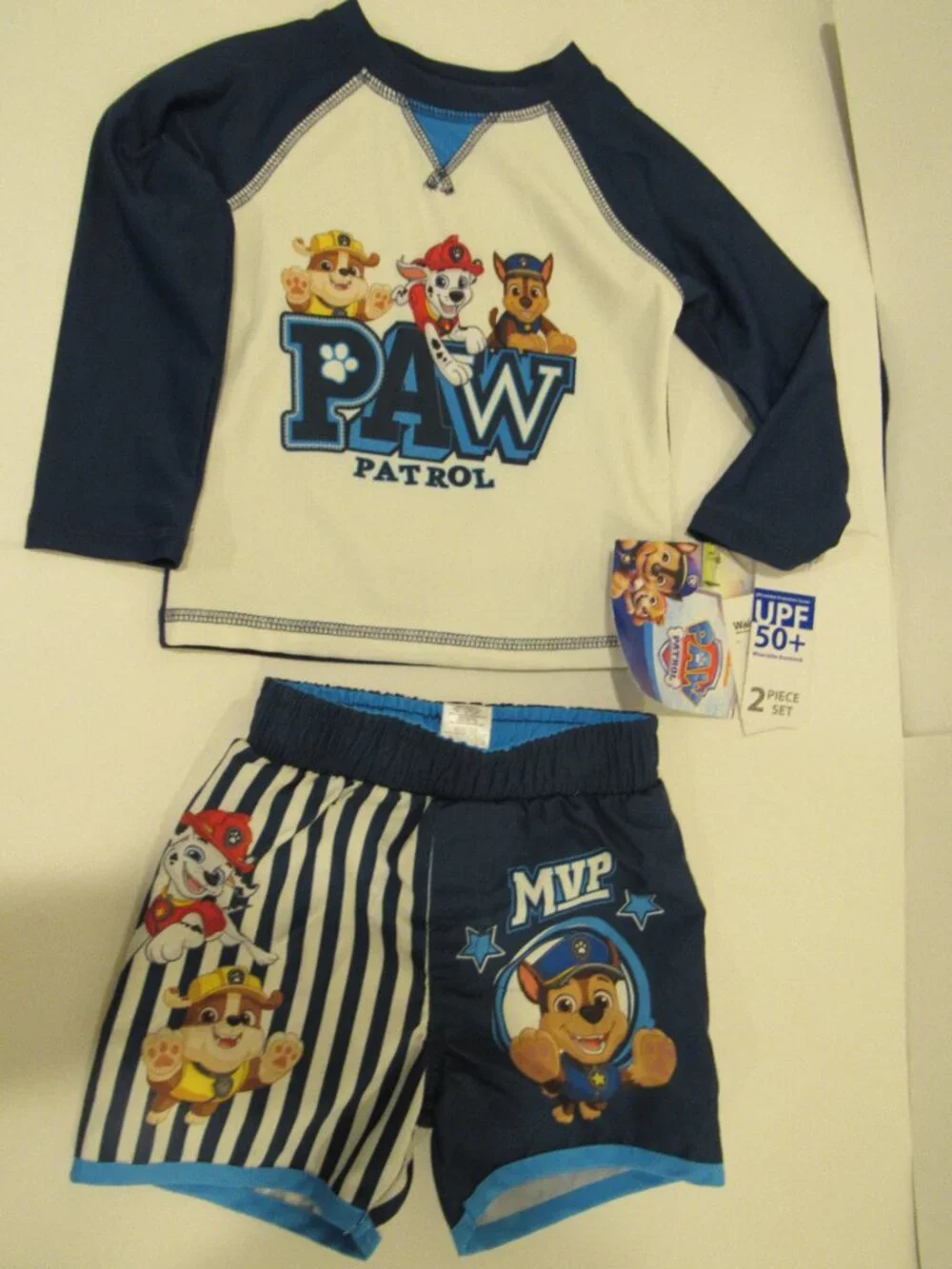 NEW BOYS 18 MONTHS 2-PIECE UPF 50+ SWIM SET-LICENSED PAW PATROL